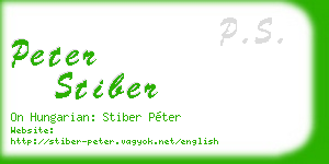 peter stiber business card
